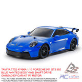 TAMIYA TT02  #47496A 1/10 PORSCHE 911 GT3 992 BLUE PAINTED BODY 4WD SHAFT DRIVE ONROAD EP CAR KIT W/ MOTOR