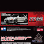 Tamiya TT-02 #58713 1/10 Mitsubishi Lancer Evolution V 4WD Shaft Drive OnRoad EP Car Kit W/ Motor