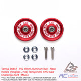Tamiya #95657 - HG 19mm Aluminum Ball-Race Rollers (Ringless , Red) Tamiya Mini 4WD Asia Challenge 2024 (TMAC)
