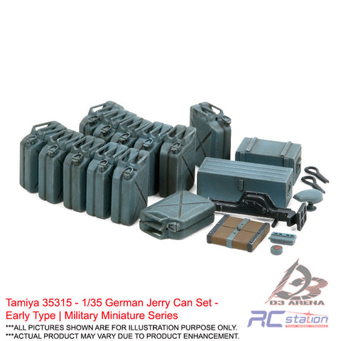 Tamiya Scale Models #35315 - 1/35 German Jerry Can Set - Early Type | Military Miniature Series