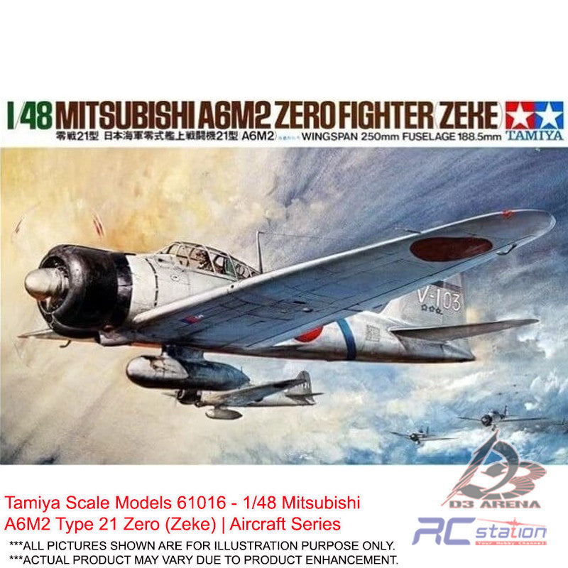 Tamiya Scale Models #61016 - 1/48 Mitsubishi A6M2 Type 21 Zero (Zeke ...