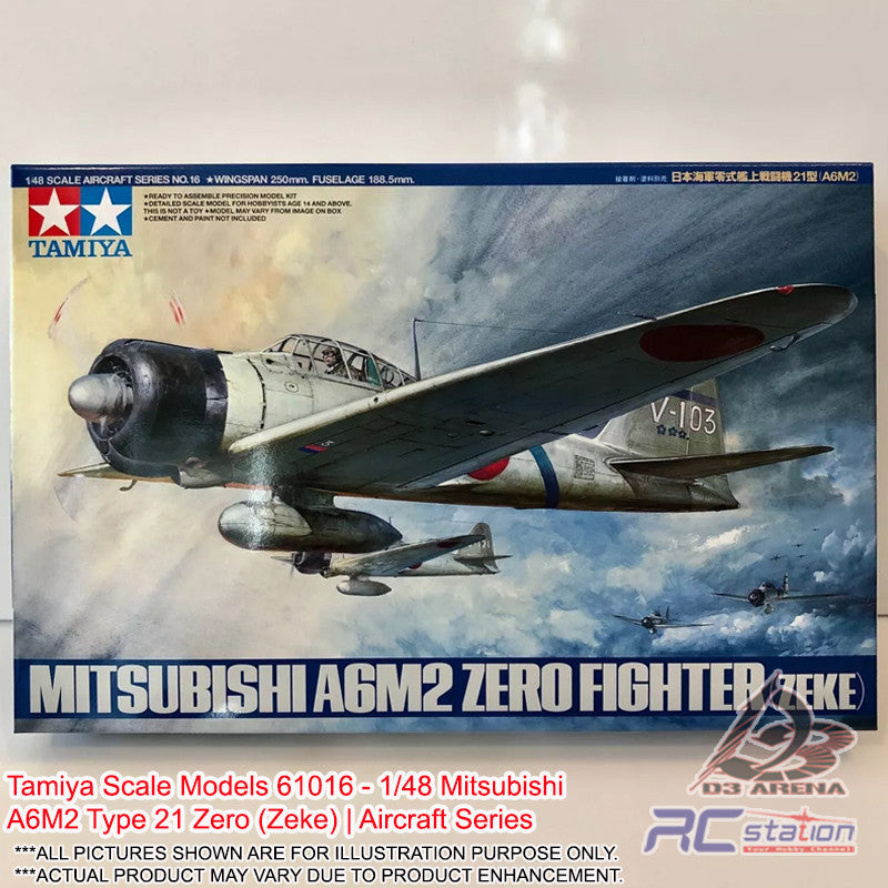 Tamiya Scale Models #61016 - 1/48 Mitsubishi A6M2 Type 21 Zero (Zeke ...