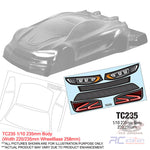 Team C Clear Body Shell TC235 1/10 235mm Body (Width 220/235mm, WheelBase 258mm)