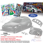 Team C Clear Body Shell TC303 1/10 Ford Focus WRC 2003 (Width 190mm, WheelBase 258mm)