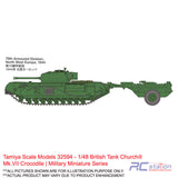 Tamiya Scale Models #32594 - 1/48 British Tank Churchill Mk.VII Crocodile | Military Miniature Series