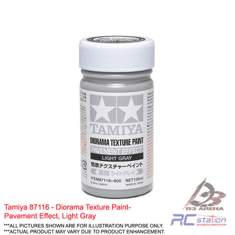 Tamiya Paint #87116 - Diorama Texture Paint - Pavement Effect, Light Gray, 100ml | Scenery