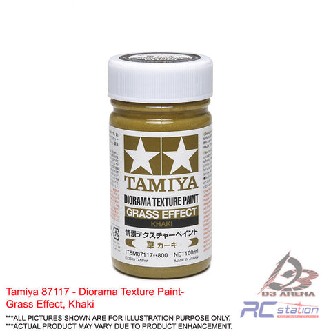Tamiya Paint #87117 - Diorama Texture Paint - Grass Effect, Khaki, 100ml | Scenery