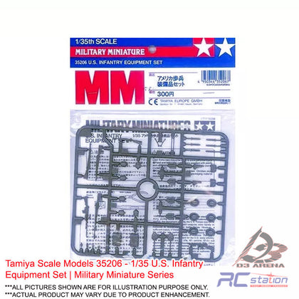 Tamiya Scale Models #35206 - 1/35 U.S. Infantry Equipment Set | Military Miniature Series