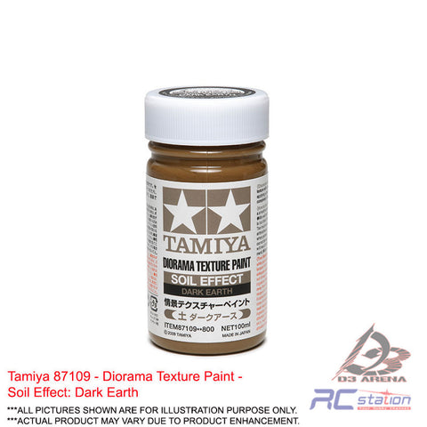 Tamiya Paint #87109 - Diorama Texture Paint - Soil Effect: Dark Earth, 100ml | Scenery