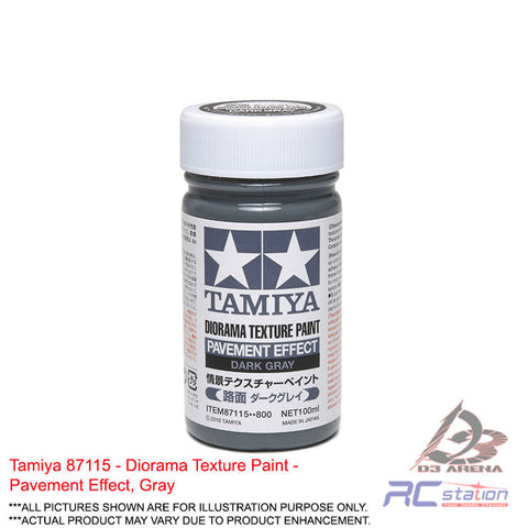 Tamiya Paint #87115 - Diorama Texture Paint - Pavement Effect, Gray, 100ml | Scenery