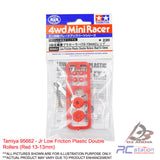 Tamiya #95662 - Jr Low Friction Plastic Double Rollers (Red 13-13mm)