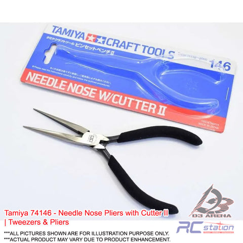 Tamiya #74146 - Needle Nose Pliers with Cutter II | Tweezers & Pliers