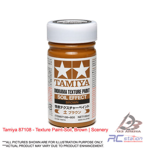 Tamiya Paint #87108 - Diorama Texture Paint - Soil Effect, Brown, 100ml | Scenery