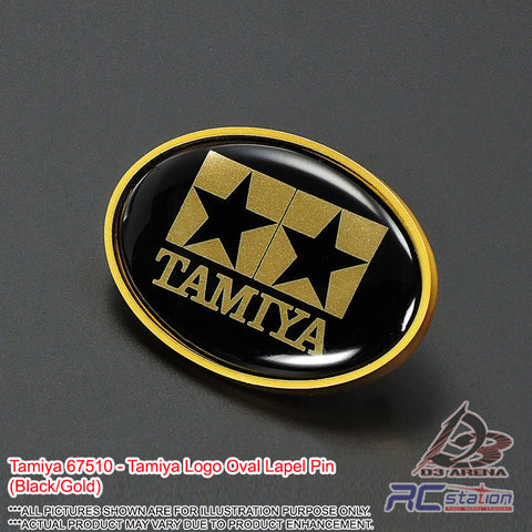 Tamiya #67510 - Tamiya Logo Oval Lapel Pin (Black/Gold) | Tamiya Original Goods