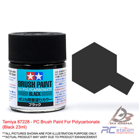 Tamiya Paint #87228 - PC Brush Paint For Polycarbonate (Black 23ml)