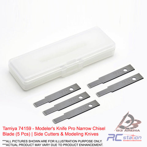 Tamiya Tools #74159 - Modeler's Knife Pro Narrow Chisel Blade (5 Pcs) | Side Cutters & Modeling Knives