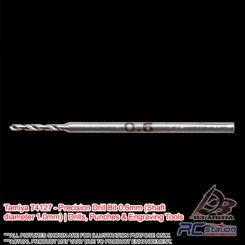 Tamiya #74127 - Precision Drill Bit 0.6mm (Shaft diameter 1.0mm) | Drills, Punches & Engraving Tools