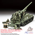 Tamiya #35351 - 1/35 U.S. Self-Propelled 155mm Gun M40 WWII (With 8 Figures & PE Parts) | Military Miniature Series