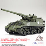 Tamiya #35351 - 1/35 U.S. Self-Propelled 155mm Gun M40 WWII (With 8 Figures & PE Parts) | Military Miniature Series