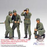 Tamiya #35351 - 1/35 U.S. Self-Propelled 155mm Gun M40 WWII (With 8 Figures & PE Parts) | Military Miniature Series