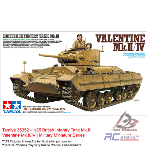 Tamiya #35352 - 1/35 British Infantry Tank Mk.III Valentine Mk.II/IV | Military Miniature Series