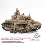 Tamiya #25208 - 1/35 German Tank Panzerkampfwagen IV Ausf.F & Motorcycle Set (North Africa)