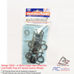 Tamiya #15542 - Jr 26mm Super Hard Small Dia. Low-Profile Tires w/Y Spoke Carbon Wheels