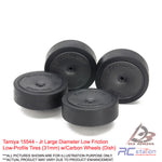 Tamiya #15544 - Jr Large Diameter Low Friction Low-Profile Tires (31mm) w/Carbon Wheels (Dish)