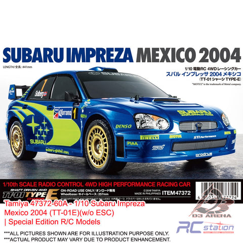 Tamiya #47372-60A - 1/10 Subaru Impreza Mexico 2004 (TT-01E)(w/o ESC) | Special Edition R/C Models