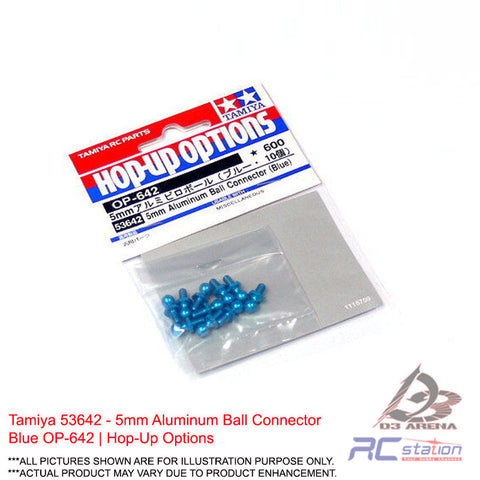Tamiya #53642 - 5mm Aluminum Ball Connector Blue OP-642 | Hop-Up Options
