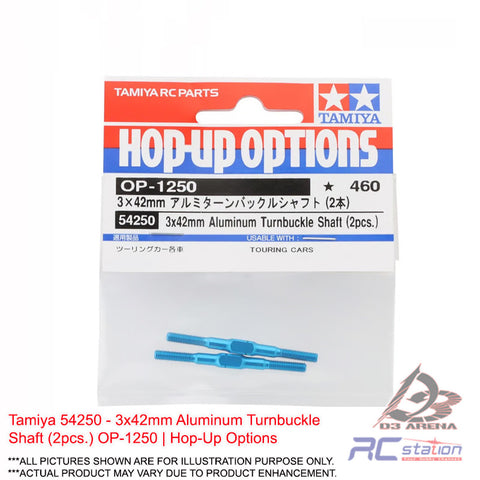 Tamiya #54250 - 3x42mm Aluminum Turnbuckle Shaft (2pcs.) OP-1250 | Hop-Up Options