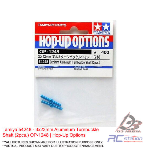 Tamiya #54248 - 3x23mm Aluminum Turnbuckle Shaft (2pcs.) OP-1248 | Hop-Up Options