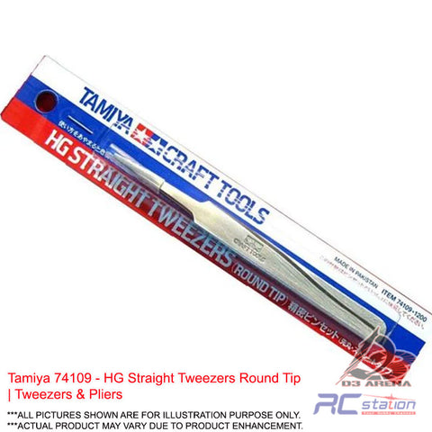 Tamiya #74109 - HG Straight Tweezers Round Tip | Tweezers & Pliers
