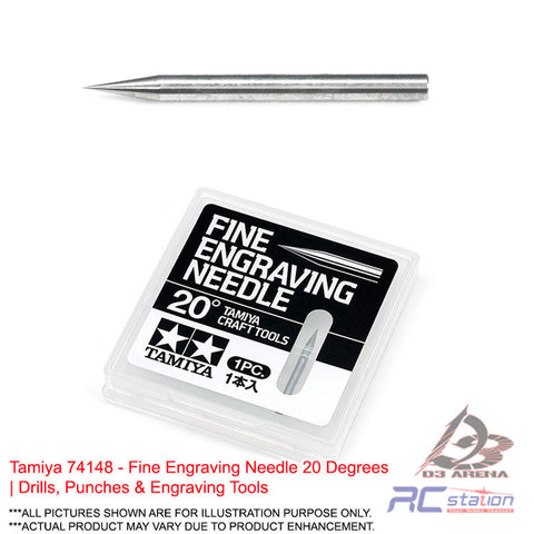 Tamiya #74148 - Fine Engraving Needle 20 Degrees | Drills, Punches & Engraving Tools