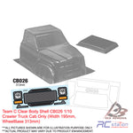 Team C Clear Body Shell CB026 1/10 Crawler Truck Cab Only (Width 195mm, WheelBase 313mm)