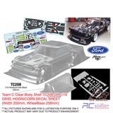 Team C Clear Body Shell TC208 1/10 Hoonicorn Ken Block (Width 200mm, WheelBase 258mm)