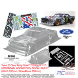 Team C Clear Body Shell TC208 1/10 Hoonicorn Ken Block (Width 200mm, WheelBase 258mm)