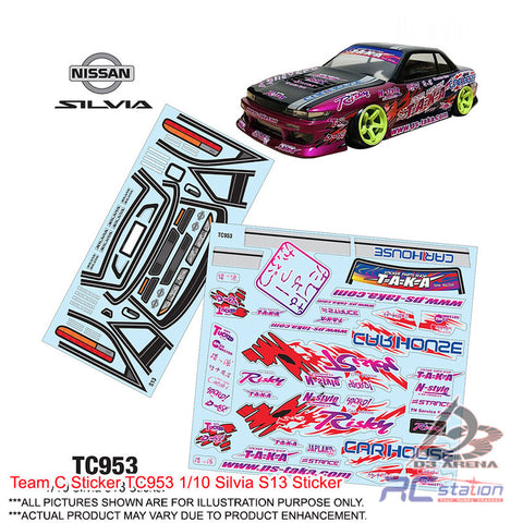 Team C Sticker TC953 1/10 Silvia S13 Sticker