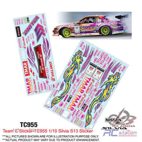 Team C Sticker TC955 1/10 Silvia S13 Sticker