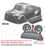 Team C Clear Body Shell TM105 1/10 Mini Truck (Width 165mm, WheelBase 225mm)