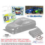 Team C Clear Body Shell TC004 1/10 Subaru WRC 2004 (Width 190mm, WheelBase 258mm)