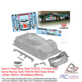 Team C Clear Body Shell TC057 1/10 NSX 2007 (Width 190mm, WheelBase 258mm)