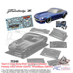 Team C Clear Body Shell TC240 1/10 Nissan Fairlady 240Z (Width 200mm, WheelBase 258mm)