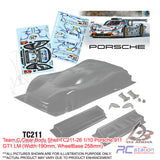 Team C Clear Body Shell TC211 1/10 Porsche 911 GT1 LM (Width 190mm, WheelBase 258mm)