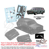 Team C Clear Body Shell TC510 1/10 Datsun510 Wagon (Width 200mm, WheelBase 258mm)