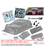 Team C Clear Body Shell TC350 1/10 Lexus GT500 (Width 200mm, WheelBase 258mm)