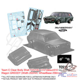 Team C Clear Body Shell TC510 1/10 Datsun510 Wagon (Width 200mm, WheelBase 258mm)