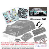 Team C Clear Body Shell TC350 1/10 Lexus GT500 (Width 200mm, WheelBase 258mm)