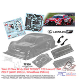 Team C Clear Body Shell TC350 1/10 Lexus GT500 (Width 200mm, WheelBase 258mm)