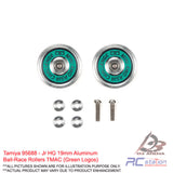 Tamiya #95688 - Jr HG 19mm Aluminum Ball-Race Rollers TMAC (Green Logos)